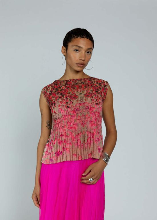  넘버 식스 민소매 티셔츠 No.6 레이 탑 로즈 플로럴 - NO.6