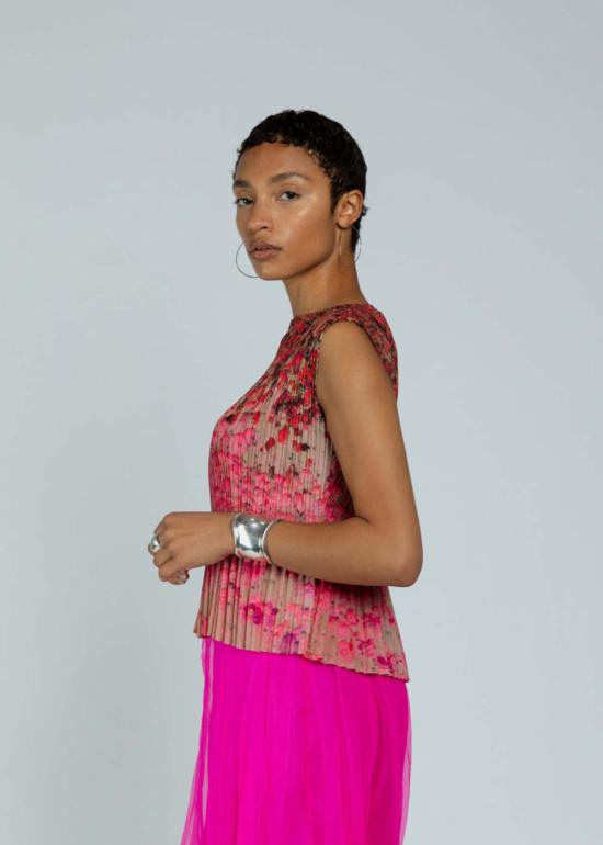  넘버 식스 민소매 티셔츠 No.6 레이 탑 로즈 플로럴 - NO.6