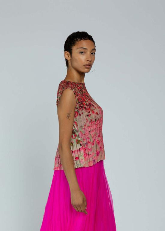  넘버 식스 민소매 티셔츠 No.6 레이 탑 로즈 플로럴 - NO.6