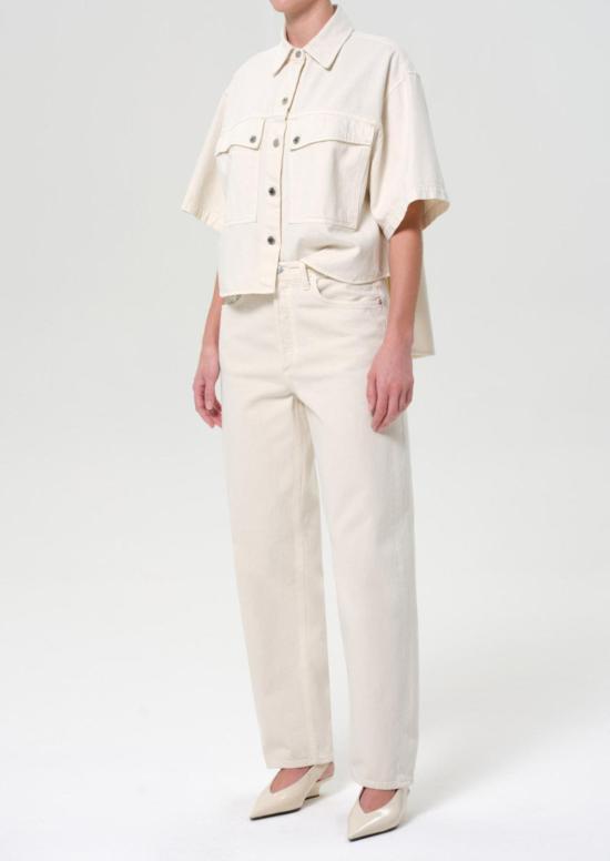  에이골디 반팔 티셔츠 아골데 에노라 하이 로우 셔츠 - AGOLDE