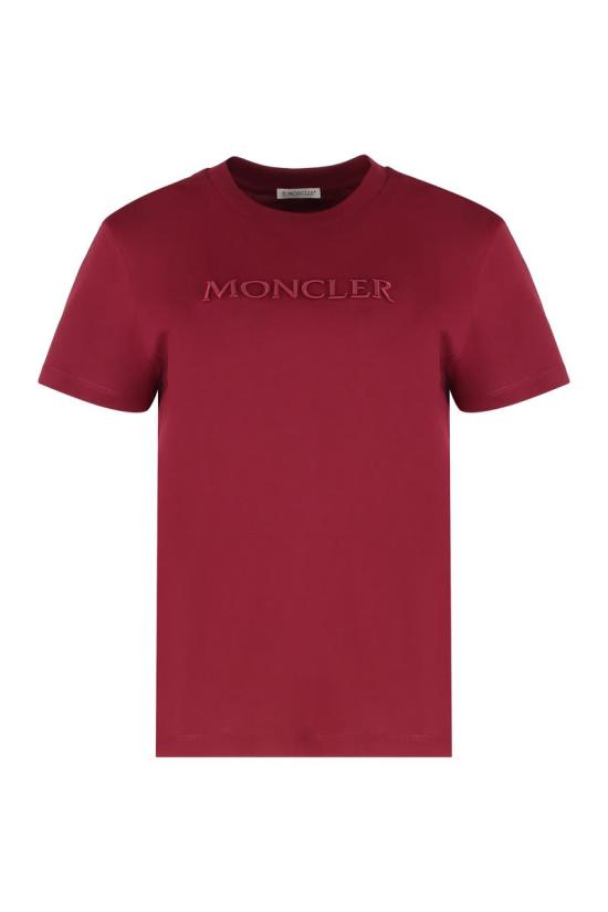 25FW 몽클레어 반팔 티셔츠 K20938C0001289AUO 460 RED