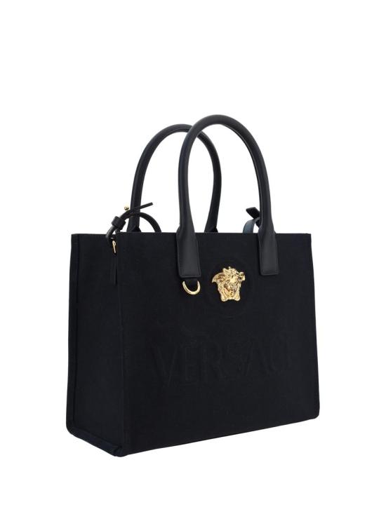 26SS 베르사체 La Medusa 라 메두사 캔버스 토트백  10058611A03095 1B00V Black - VERSACE