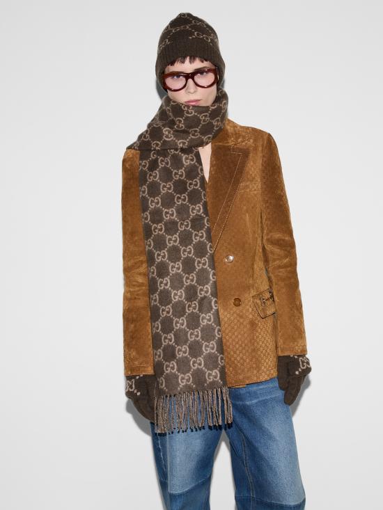 26FW 구찌 GG 캐시미어 스카프 812317 4GABX 2579 BEIGE DOM - GUCCI