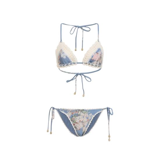 25FW 짐머만 비키니 수영복 4141WSS255 TEAL BLUE BOTANICAL FLORAL - ZIMMERMANN