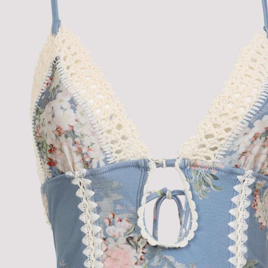 25FW 짐머만 원피스 수영복 4140WSS255 TEAL BLUE BOTANICAL FLORAL - ZIMMERMANN