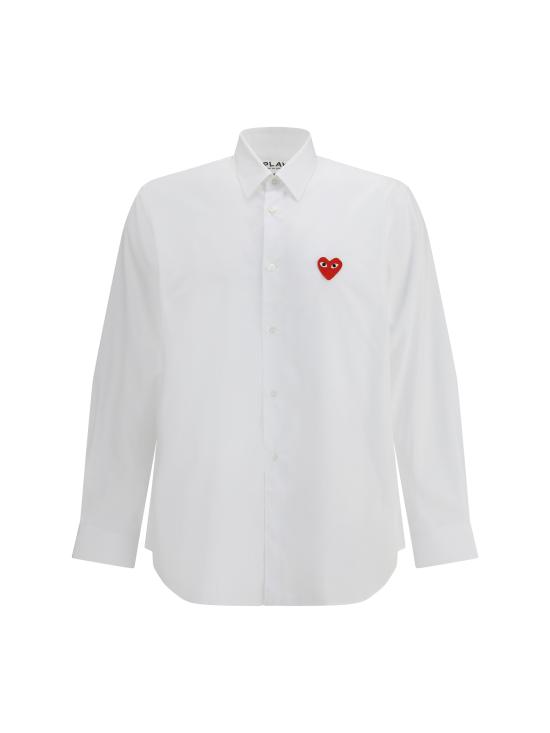 26SS 꼼데가르송 레드하트 와펜 셔츠 AXB002051 2 WHITE