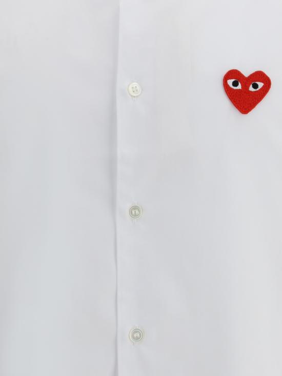 26SS 꼼데가르송 레드하트 와펜 셔츠 AXB002051 2 WHITE - COMME DES GARCONS