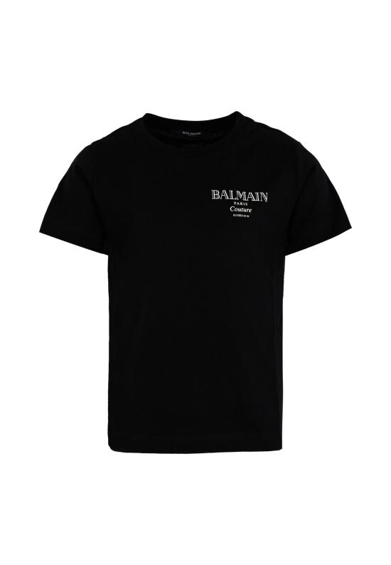 25FW [키즈] 발망 티셔츠 BX8P91 Z3186 930BC BLACK