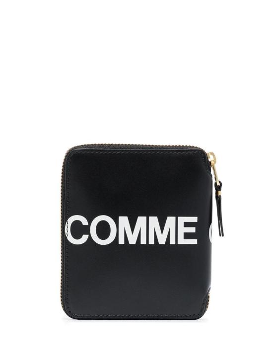 25FW 꼼데가르송 휴즈 로고 레터링 지퍼 코인포켓 SA2100HL BLACK - COMME DES GARCONS