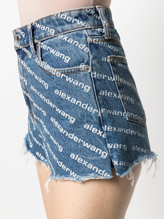 25FW 알렉산더 왕 데님 숏팬츠 4DC1214897 460 DEEP BLUE WHITE - ALEXANDER WANG
