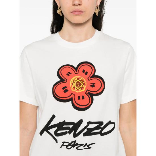 25FW 겐조 반팔 티셔츠 FF62TS3564SG 02 WHITE RED - KENZO