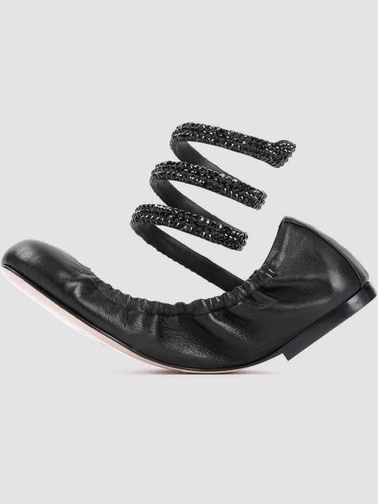  르네 카오빌라 플랫 슈즈 C12073010NA01V050BLACK Black - RENE CAOVILLA