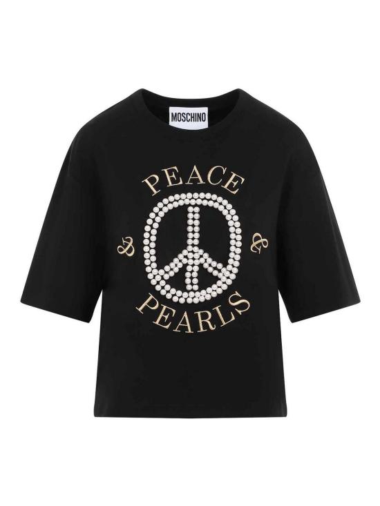 24FW 모스키노 반팔 티셔츠 242D070854423555 Black