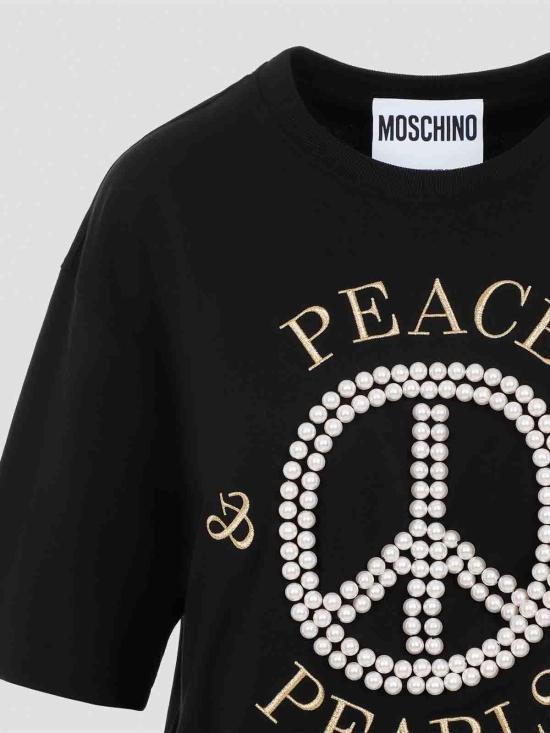 24FW 모스키노 반팔 티셔츠 242D070854423555 Black - MOSCHINO
