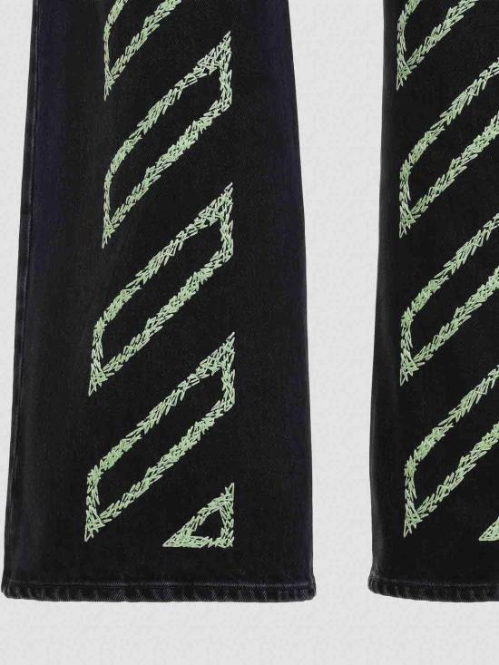 26SS 오프화이트 스트레이트 팬츠 OMYA18JS25DEN0051350 Black - OFF WHITE