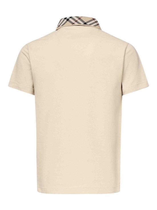  버버리 체크 칼라 코튼 폴로 셔츠 8103864 Beige - BURBERRY