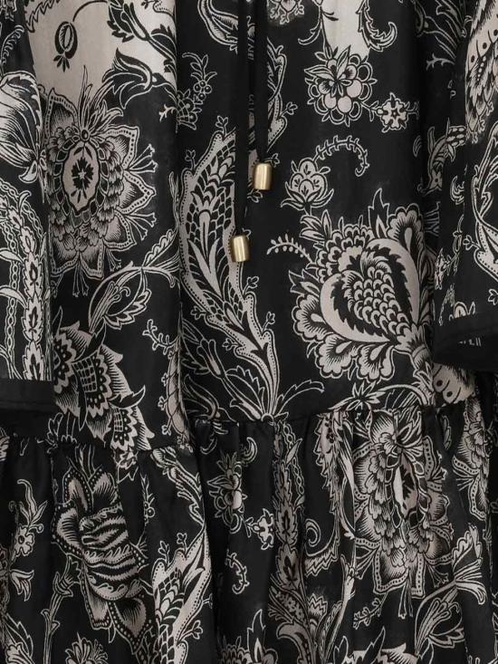 25FW 짐머만 숏 원피스 3420DSS251CRMBLKFLO BEIGE - ZIMMERMANN