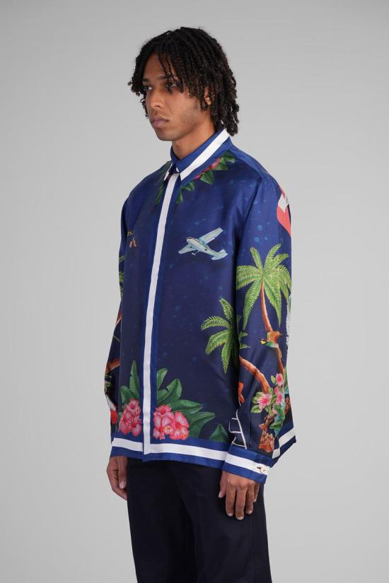 25FW 카사블랑카 긴팔 셔츠 421768 MPF25 SH 021 BLUE - CASABLANCA