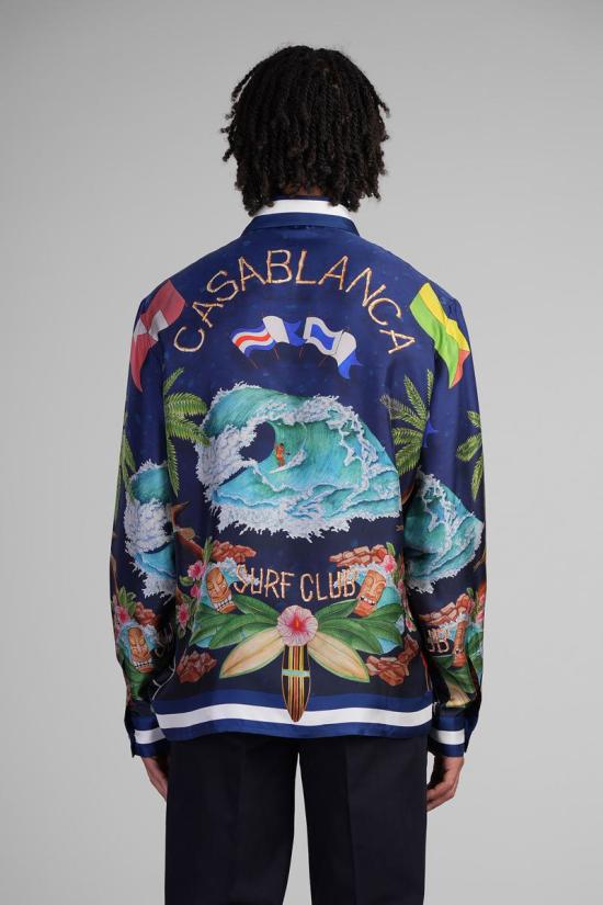 25FW 카사블랑카 긴팔 셔츠 421768 MPF25 SH 021 BLUE - CASABLANCA