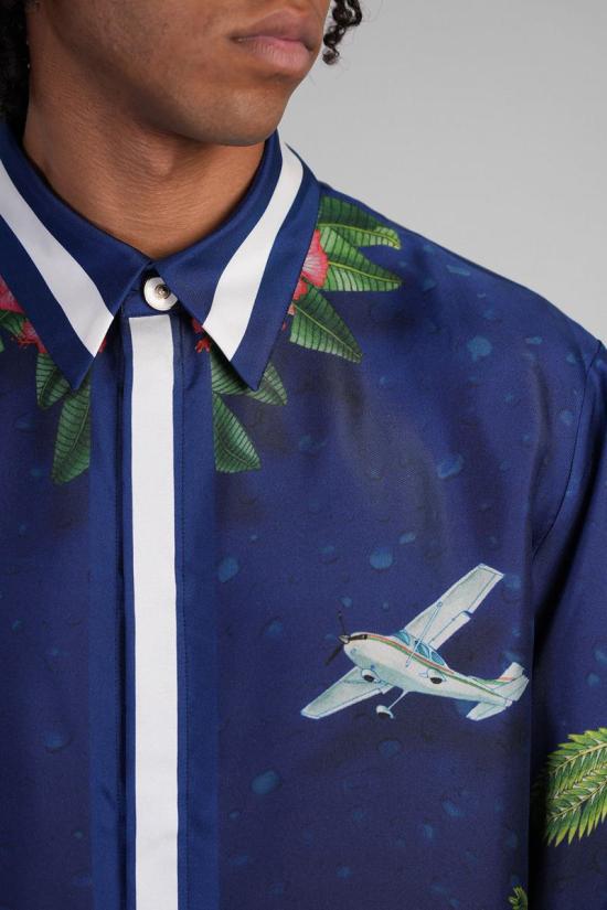 25FW 카사블랑카 긴팔 셔츠 421768 MPF25 SH 021 BLUE - CASABLANCA