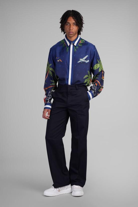 25FW 카사블랑카 긴팔 셔츠 421768 MPF25 SH 021 BLUE - CASABLANCA