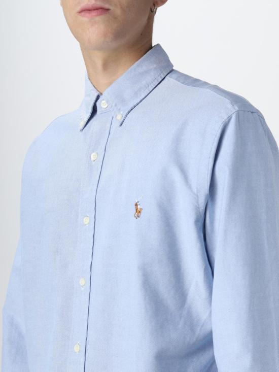 25FW 폴로 랄프로렌 컬러 포니 자수 커스텀 핏 버튼 다운 셔츠  710792041 002 Blue - POLO RALPH LAUREN