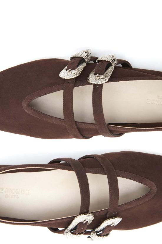  르 몽드 베릴 플랫 슈즈 클라우디아 발레 슬리퍼 초콜릿 - LE MONDE BERYL