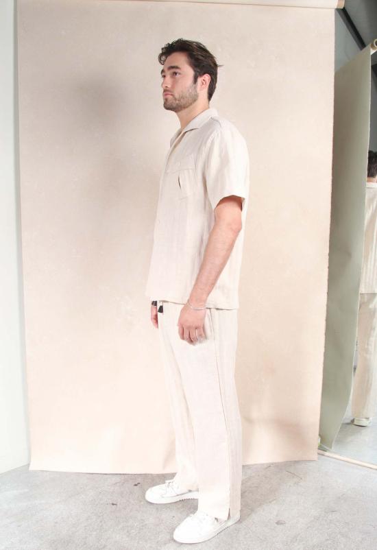  더 엔케이씨 스토어 반팔 셔츠 Nkc 스토어 마크 리넨 세트탑 - The NKC Store