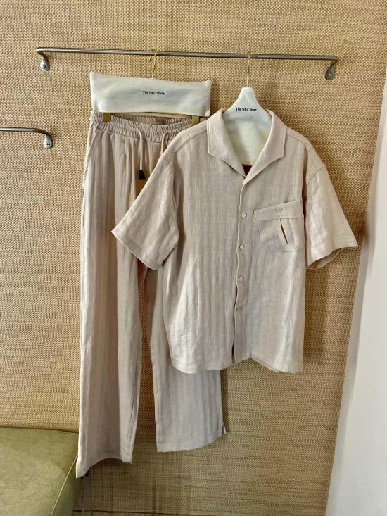  더 엔케이씨 스토어 반팔 셔츠 Nkc 스토어 마크 리넨 세트탑 - The NKC Store