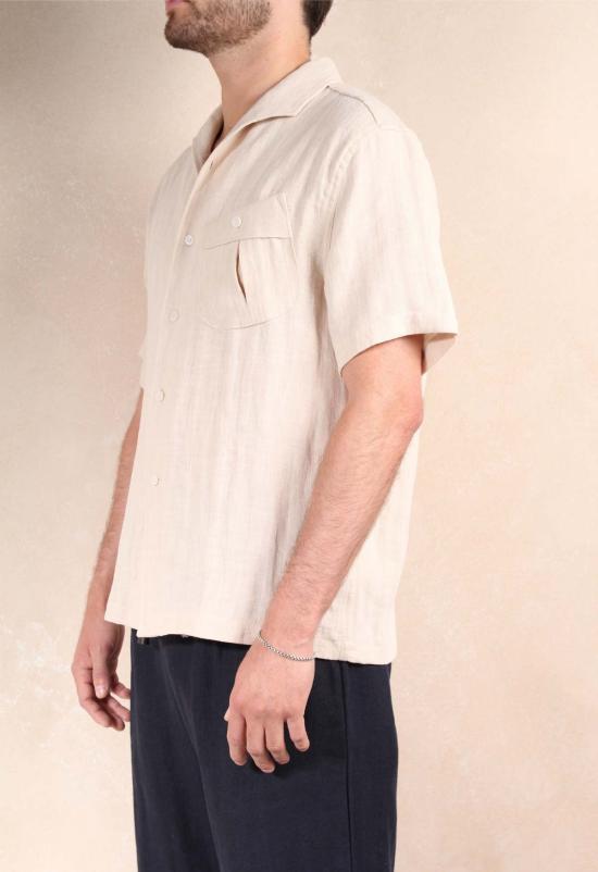  더 엔케이씨 스토어 반팔 셔츠 Nkc 스토어 마크 리넨 세트탑 - The NKC Store