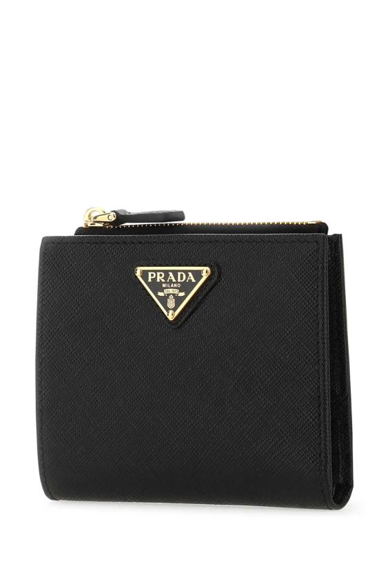 26FW 프라다 트라이앵글 로고 반지갑 1ML050QHH F0002 Black - PRADA