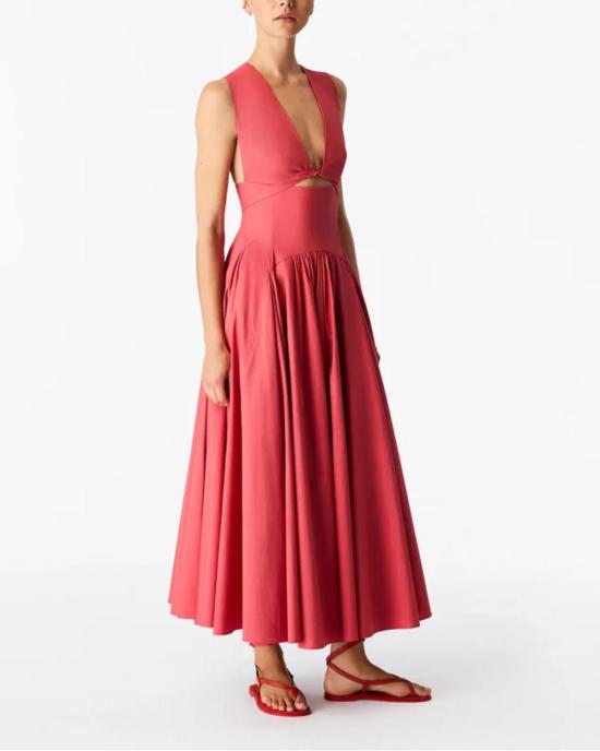  어나더 투모로우 롱 원피스 컷아웃 서클 드레스 루바브 - ANOTHER TOMORROW