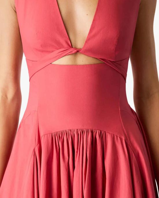  어나더 투모로우 롱 원피스 컷아웃 서클 드레스 루바브 - ANOTHER TOMORROW