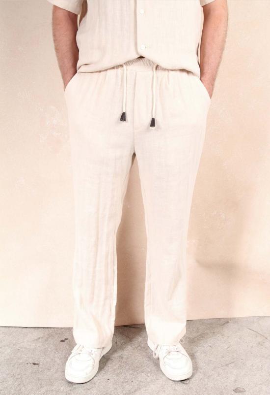  더 엔케이씨 스토어 스트레이트 팬츠 Nkc 스토어 마크 리넨 세트 - The NKC Store