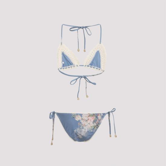 25FW 짐머만 비치웨어 4141WSS255 TEAL BLUE BOTANICAL FLORAL - ZIMMERMANN