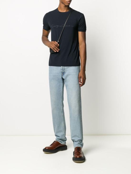 25FW 조르지오 아르마니 반팔 티셔츠 6GST56 SJP4ZUBSG Blue - GIORGIO ARMANI