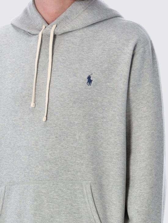 25FW 폴로 랄프로렌 포니 자수 플리스 후드 티셔츠 710766778 006 Grey - POLO RALPH LAUREN