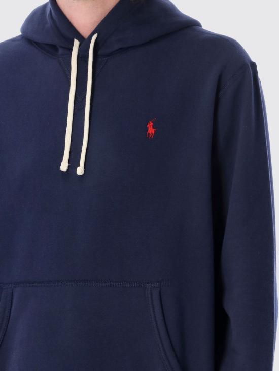 25FW 폴로 랄프로렌 포니 자수 플리스 후드 티셔츠 710766778 007 Blue - POLO RALPH LAUREN