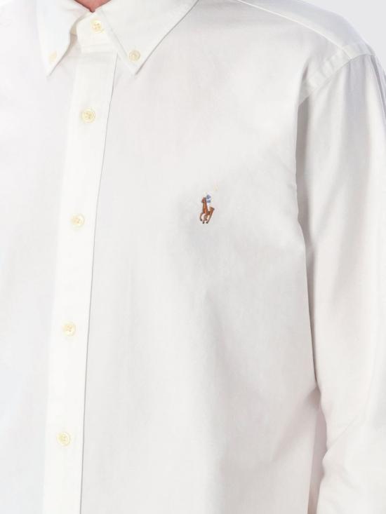 25FW 폴로 랄프로렌 컬러 포니 자수 커스텀 핏 버튼 다운 셔츠  710792041 001 White 1 - POLO RALPH LAUREN