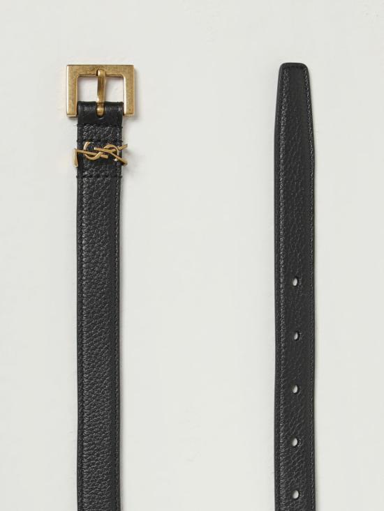 26SS 생로랑 레귤러 벨트 554465DTI0W 1000 Black - SAINT LAURENT