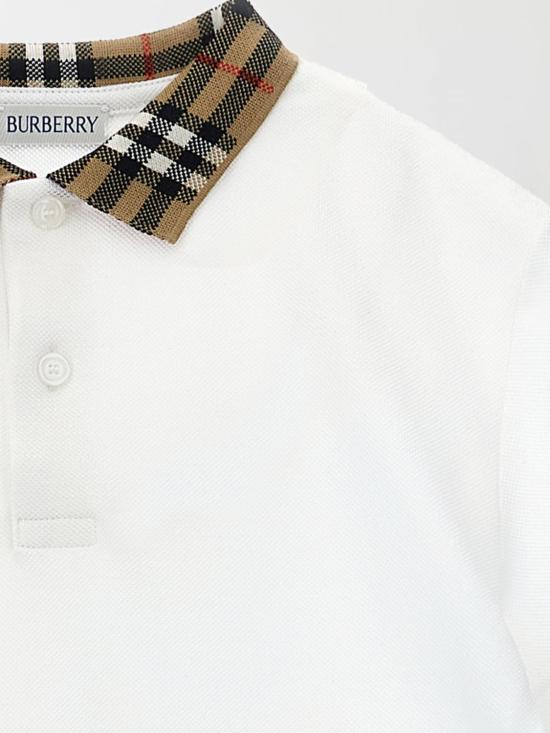 25FW [키즈] 버버리 폴로 셔츠 8105571 White - BURBERRY