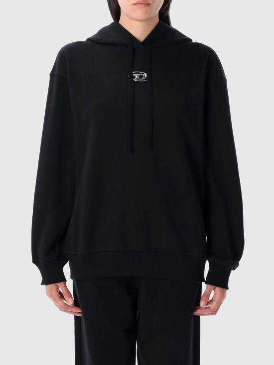 25FW 디젤 F 벅스트 후드 Od 메탈 이펙트 오발 D 로고 후드 A194480BMBJ 9XX Black