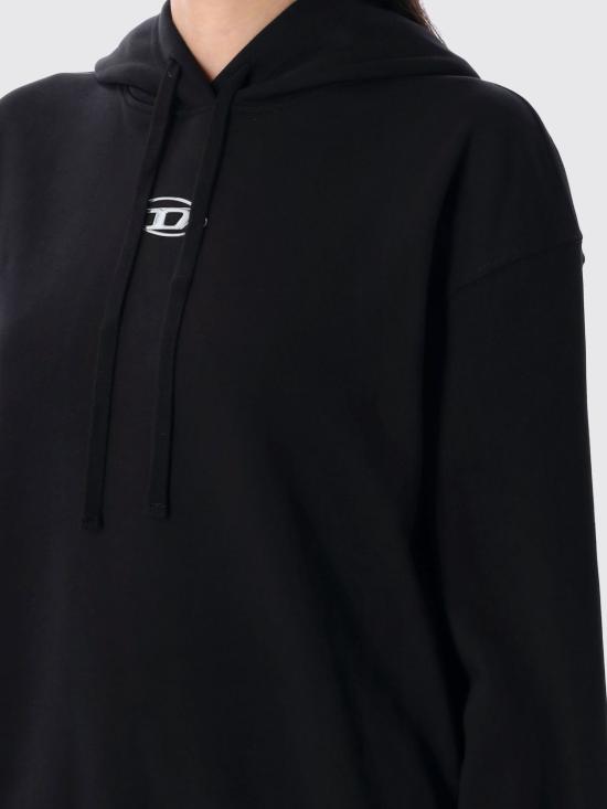 25FW 디젤 F 벅스트 후드 Od 메탈 이펙트 오발 D 로고 후드 A194480BMBJ 9XX Black - DIESEL