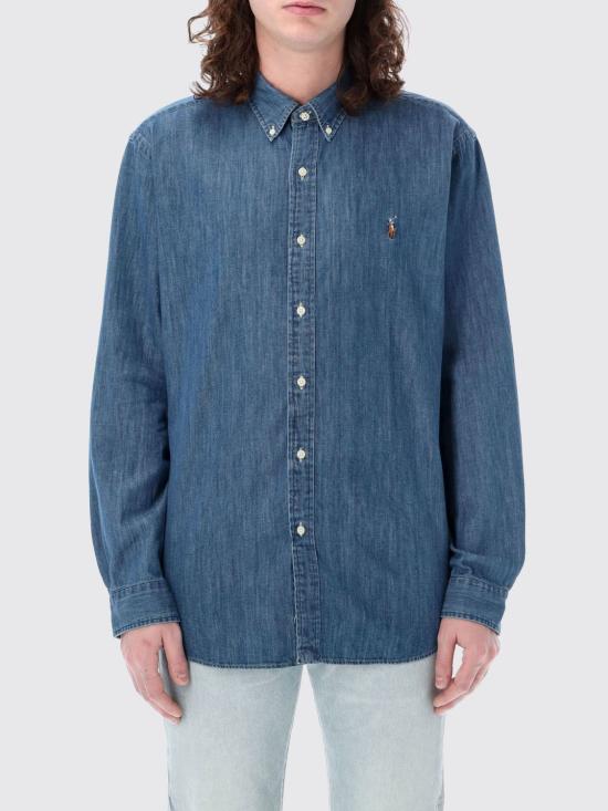 25FW 폴로 랄프로렌  포니로고 자수 데님 셔츠  710792043 001 Blue