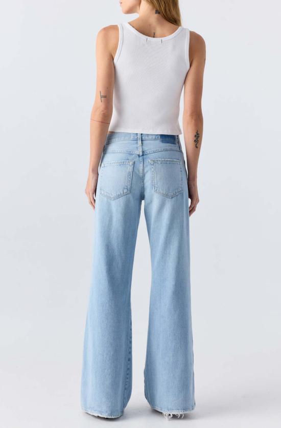  아모 데님 데님 팬츠 페이스 플레어 진 썸머 크러쉬 - AMO DENIM