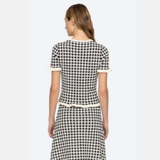  씨뉴욕 블라우스 Sea Ny Saige 깅엄 탑 멀티 - SEA NY