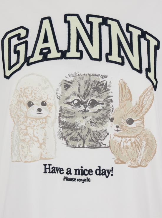 25FW 가니 반팔 티셔츠 T4237151 White - GANNI