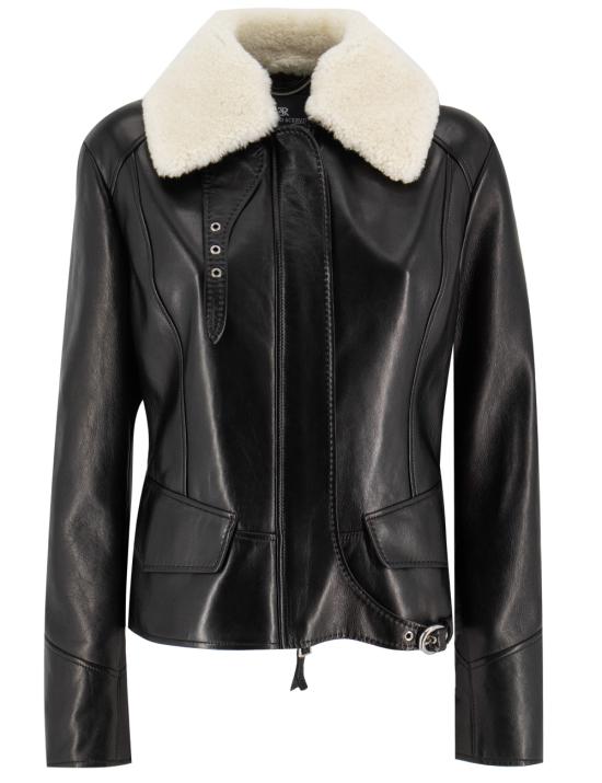 26FW 에르마노 설비노 가죽 자켓 D470I314SHGKH 95708 BLACK