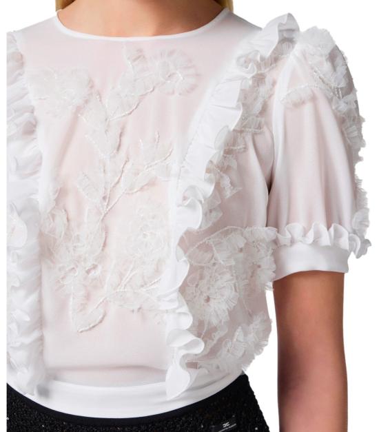 25SS 엘리자베타프랜치 반팔 티셔츠 CA11552E2 360 40 Ivory - ELISABETTA FRANCHI