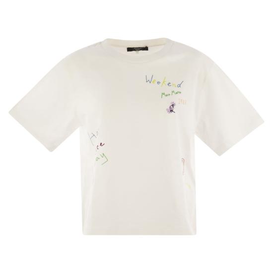 25FW 위켄드막스마라 반팔 티셔츠 2525976051600 WHITE